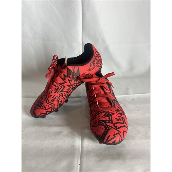 Puma Tacto II FG/AG Jr Red Black Soccer Cleats Shoes 106704-05 Size 2 Youth - Picture 1 of 9